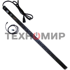 Вертикальный блок розеток, 4xC19+20xC13, 250V/32A, с мониторингом по RS-485, шнур 3 м, вилка IEC309