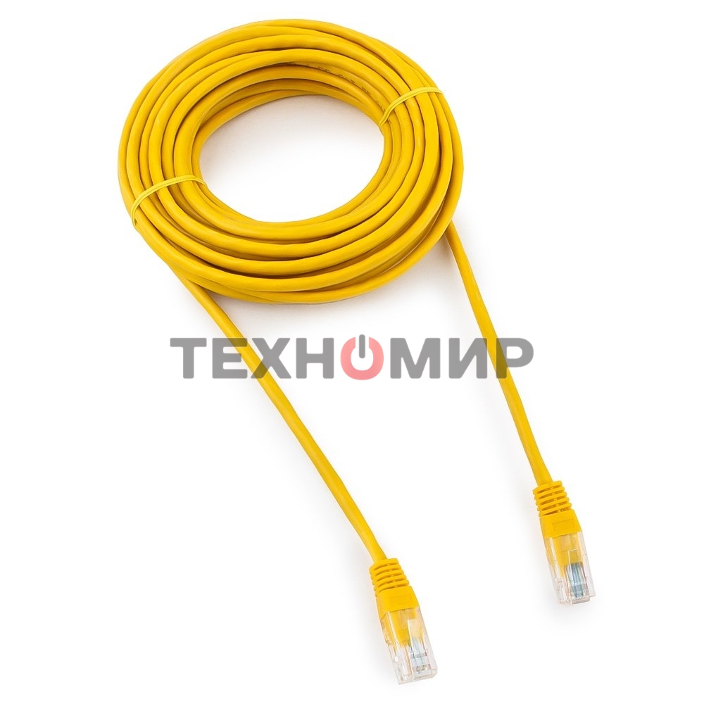 Патч-корд UTP Cablexpert PP12-7.5M/Y cat.5e, 7.5м, литой, многожильный, желтый
