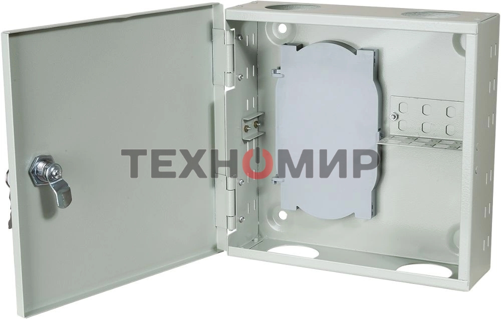 Кросс оптический настенный на 8 SC адаптеров, металлический с замком