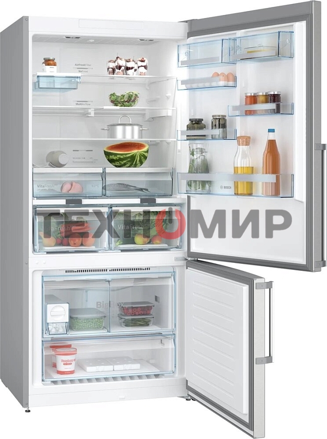 Холодильник Bosch KGN86AI32U серебристый двухкамерный 479/140л морозилка снизу