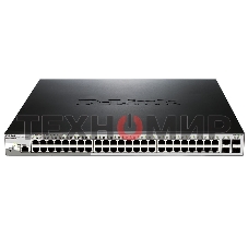 Коммутатор D-Link DGS-1210-52P/ME/B1A, L2 Managed Switch with 48 10/100/1000Base-T ports and 4 1000Base-X SFP ports (8 PoE ports 802.3af/802.3at (30 W), 16 PoE ports 802.3af (15,4 W), PoE Budget 193 W). 16K Mac