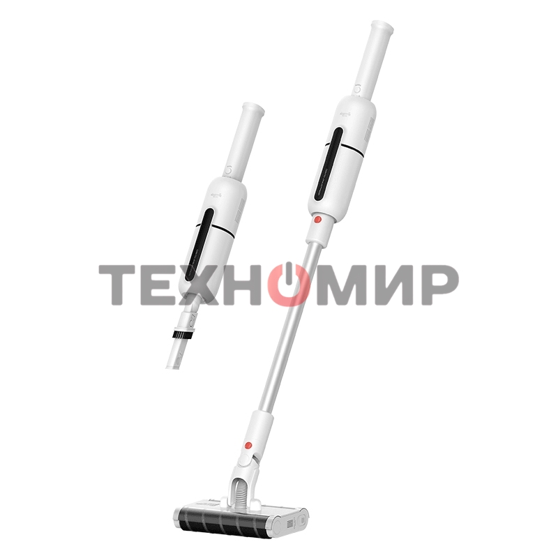Пылесос вертикальный Deerma VC55 белый, питание от аккумулятора, 130 Вт, уборка сухая, пылесборник 0.3 л, работа от АКБ max 20 мин