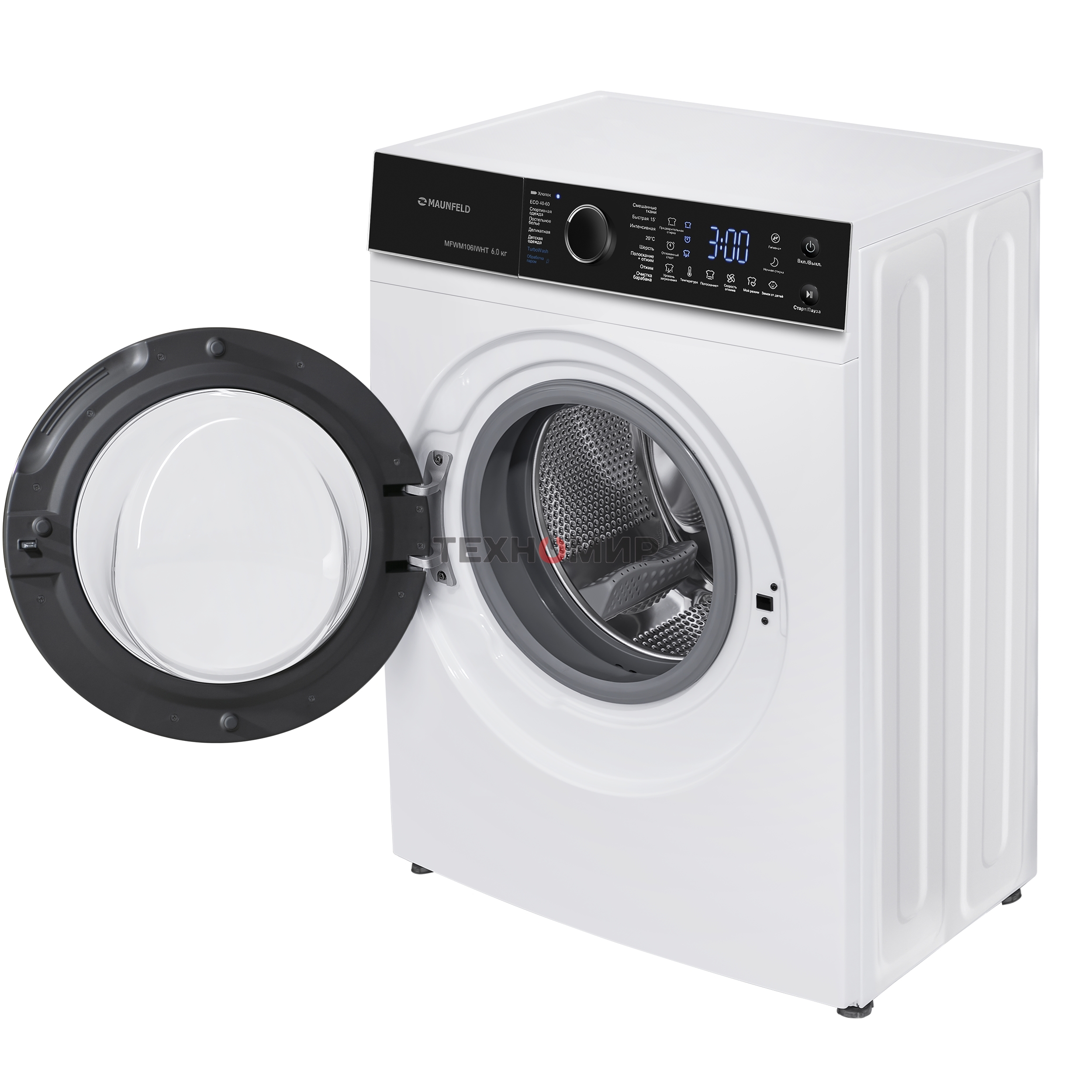 Стиральная машина Maunfeld MFWM106IWHT белый, фронтальная загрузка 6 кг, 1000 об/мин, класс А+++