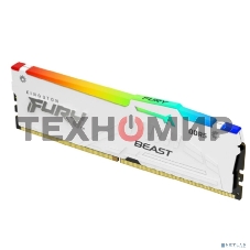 Оперативная память Kingston Fury Beast, DDR5, 32Gb (1x32Gb), 6000MHz, CL36, DIMM, радиатор, RGb, белый