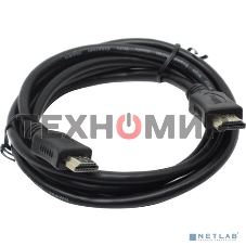Кабель HDMI C-HM-HM-1.8M Wize, 1.8 м, v.2.0, 19M/19M, позол.разъемы, экран, черный, пакет