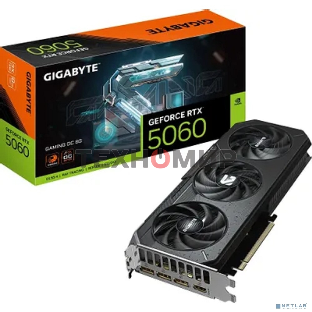 Видеокарта Gigabyte PCI-E 5.0 GV-N5060GAMING OC-8GD 1.0 NVIDIA GeForce RTX 5060 8Gb 128bit GDDR7 2595/28000 HDMIx1 DPx3 HDCP Ret