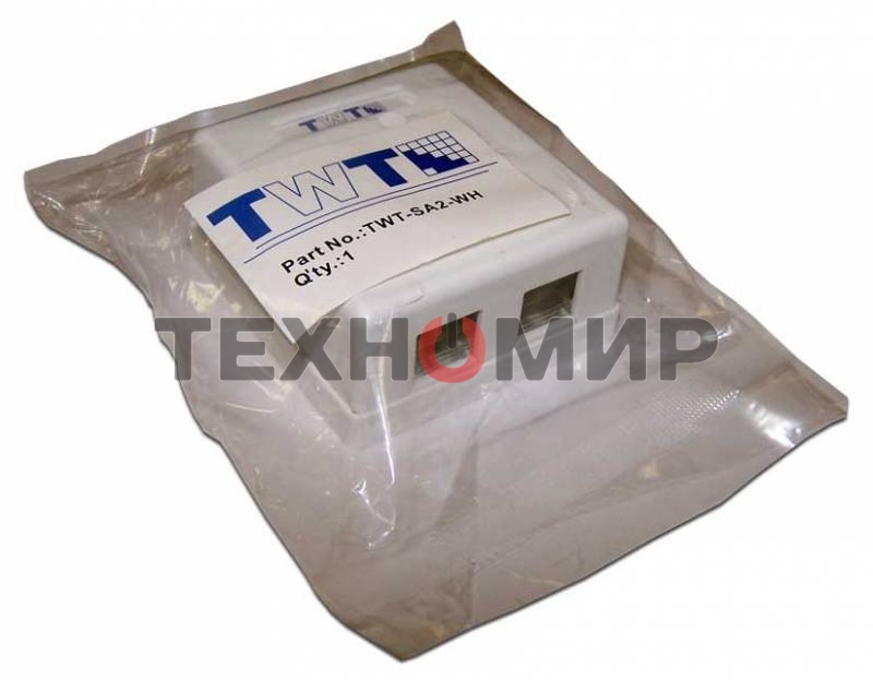 Модуль TWT (TWT-SA2-WH) Настенная коробка 2 порт. для Keystone