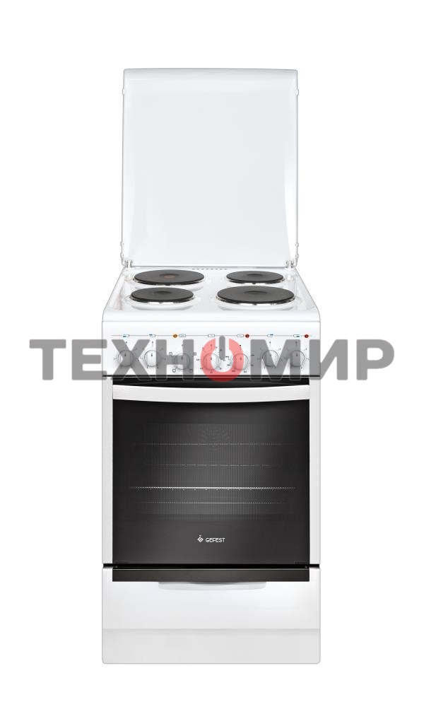 Плита электрическая Gefest 5140-02 0037 белый, конфорок 4 электрических, духовка 60 л, 50 см x 85 см x 58.5 см