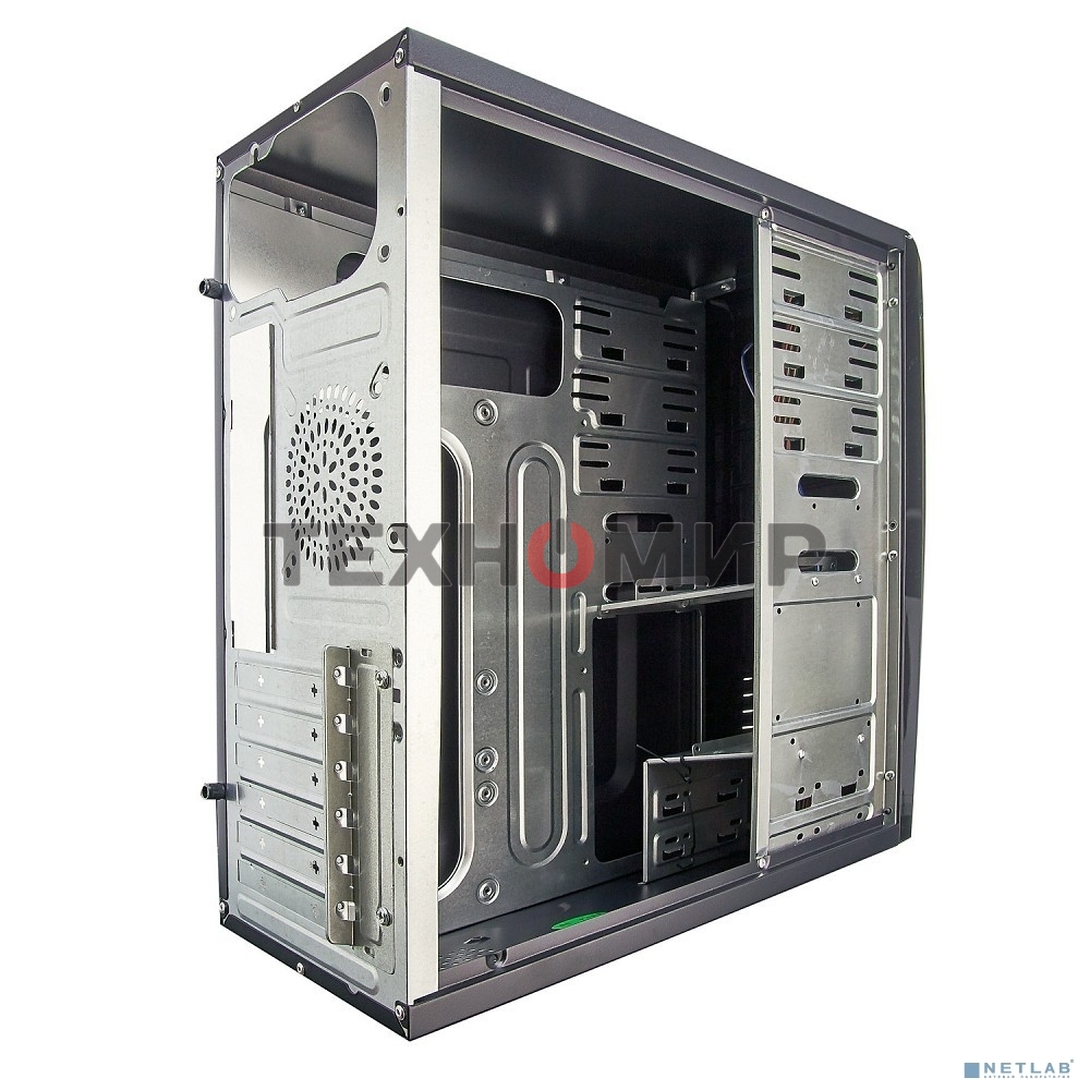 Компьютерный корпус Miditower ExeGate CP-604 Black, ATX, (без БП), 2хUSB, Audio