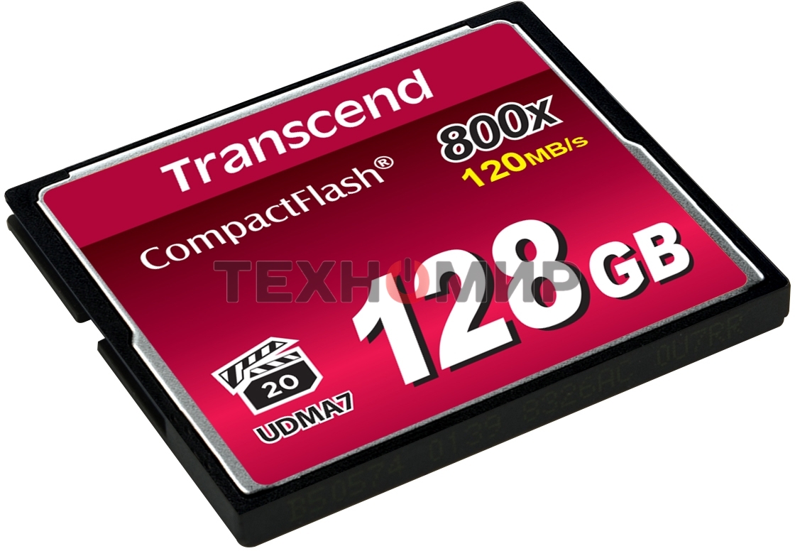 Флеш карта CF 128Gb, Transcend Ultra Speed 800X