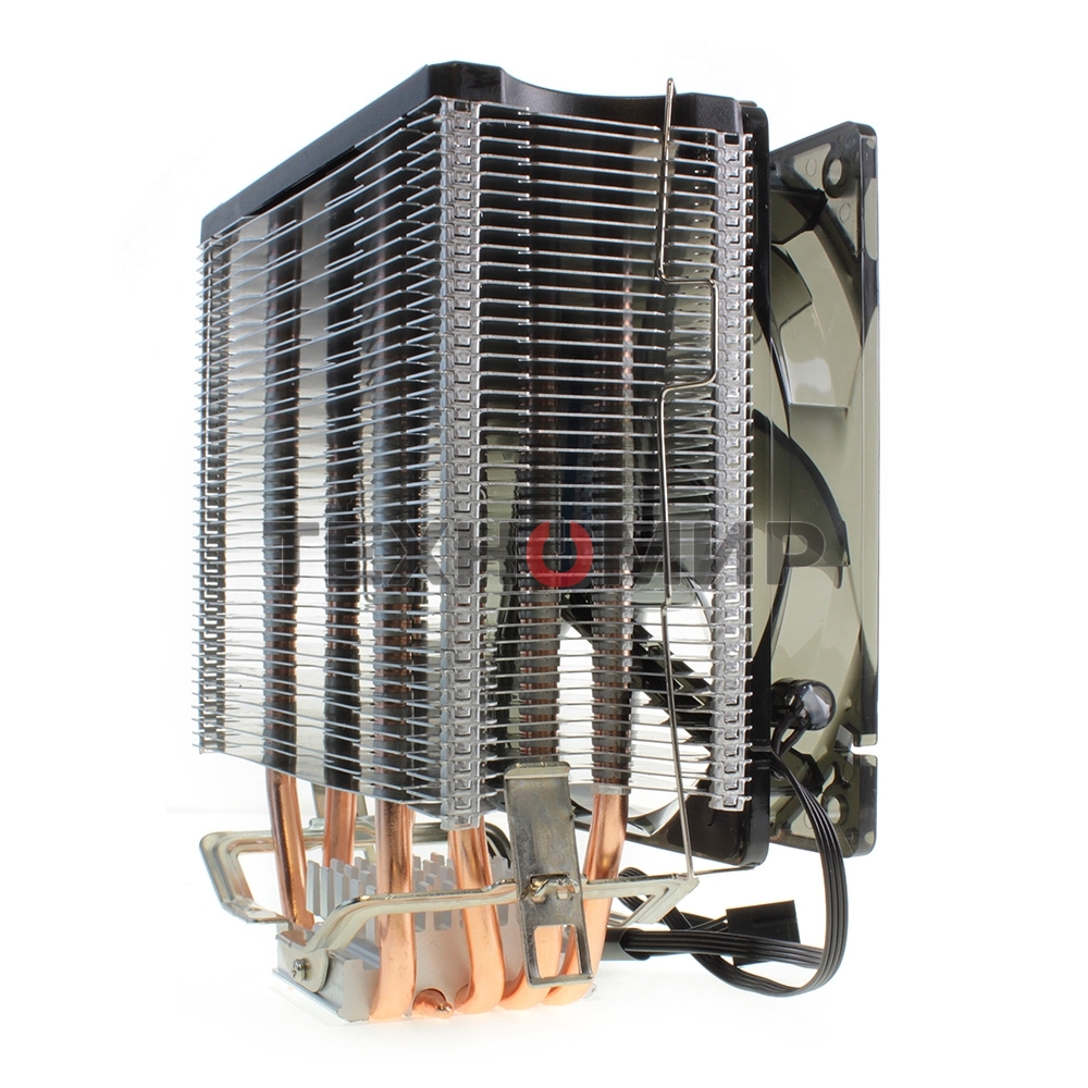 Кулер для процессора Crown CM-5 прозрачный/черный, 120 мм, 1500 об/мин, 30.8 дБ, 4 pin, 187 Вт, 148 мм