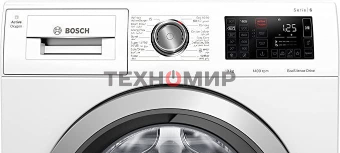 Стиральная машина Bosch WAL28PH0GC Отдельно стоящая Series 6, загрузка 10 кг, функция Home Connect, EcoSilence, AllergyPlus, WaveDrum