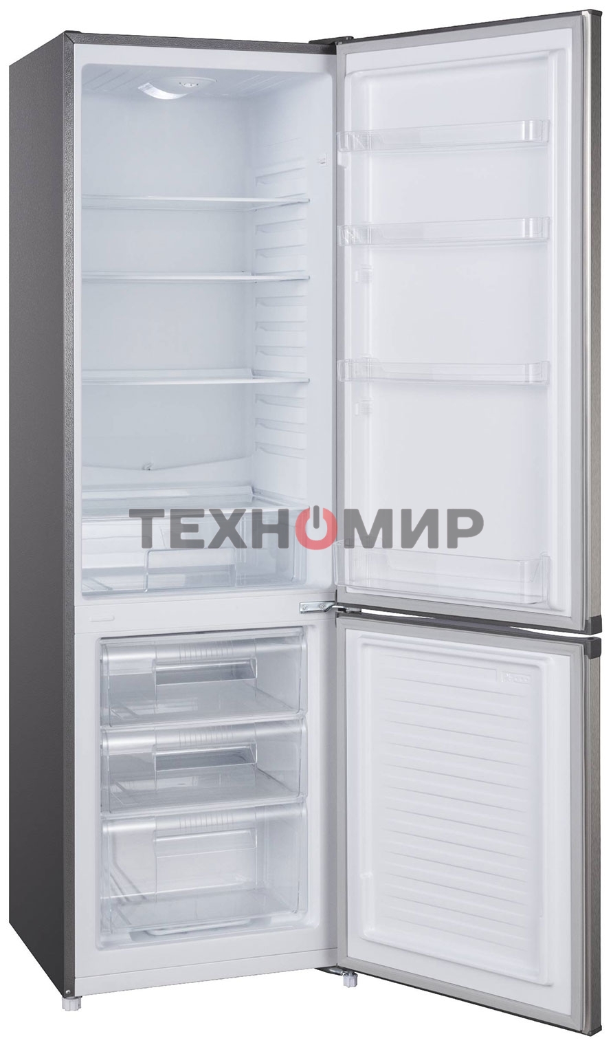 Холодильник Evelux FS 2220 X серый двухкамерный 188/64л морозилка снизу