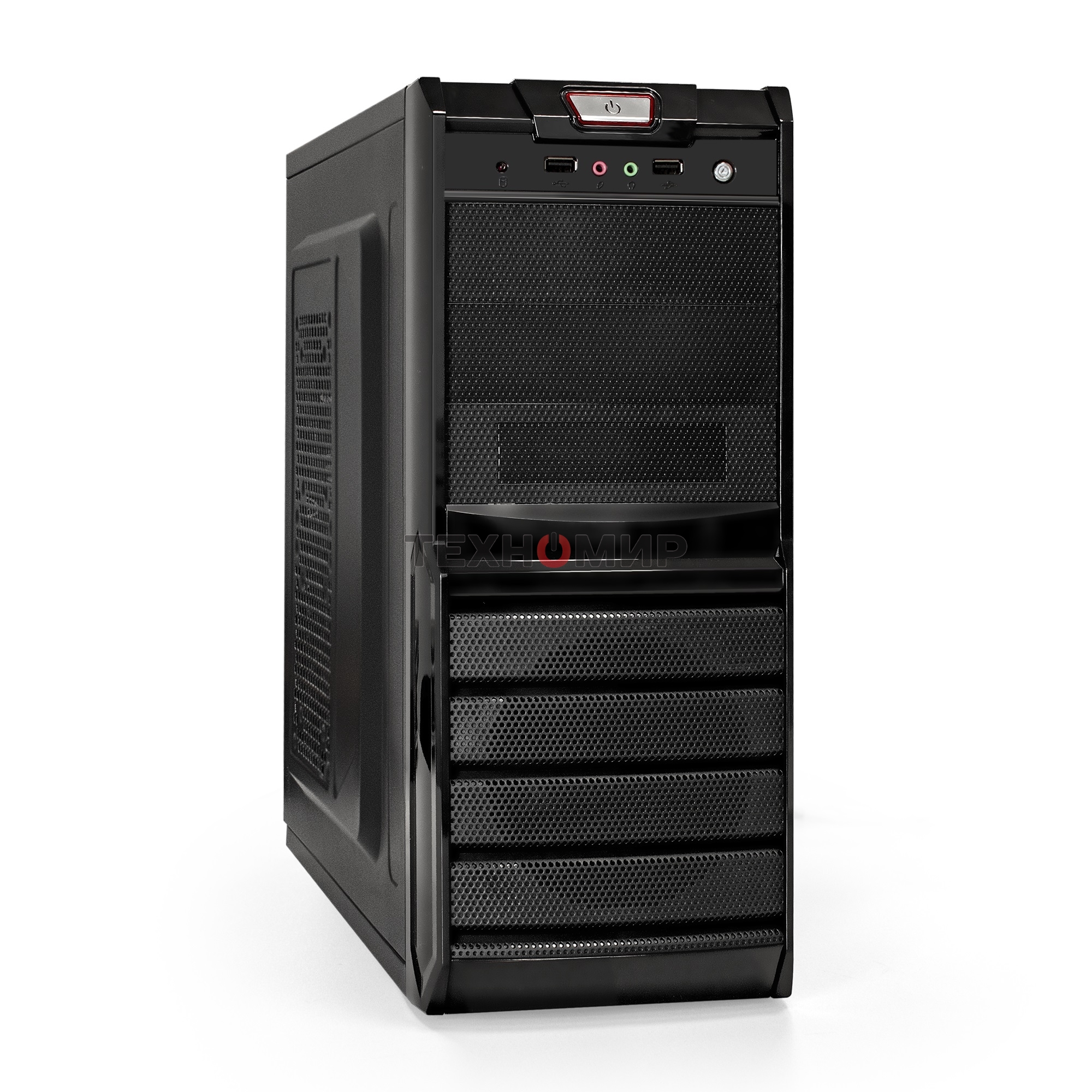 Компьютерный корпус Miditower ExeGate EX293804RUS XP-329S-XP500 (ATX, БП XP500 с вент. 12см, 2хUSB, аудио, черный)