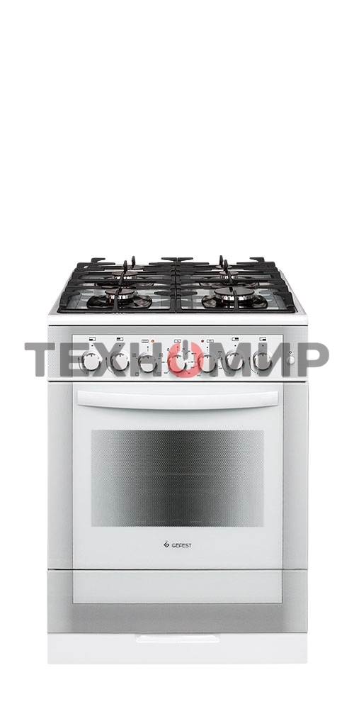 Плита комбинированная Gefest ПГЭ 6502-02 0042 белый, конфорок 4 газовых, духовка 55 л, 60 см x 85 см x 60 см