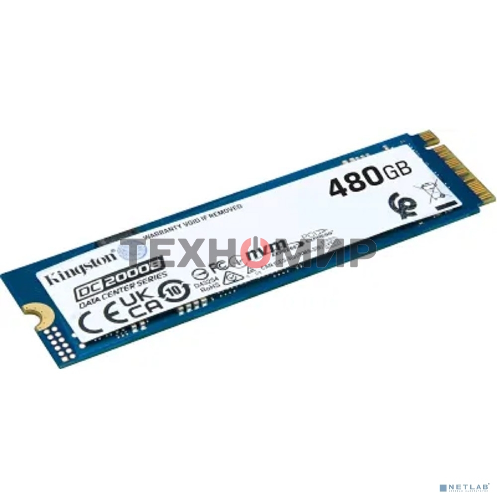 Накопитель SSD Kingston DC2000B, 480Gb, PCIe 4.0 x4, M.2 2280, R/W 7000/800