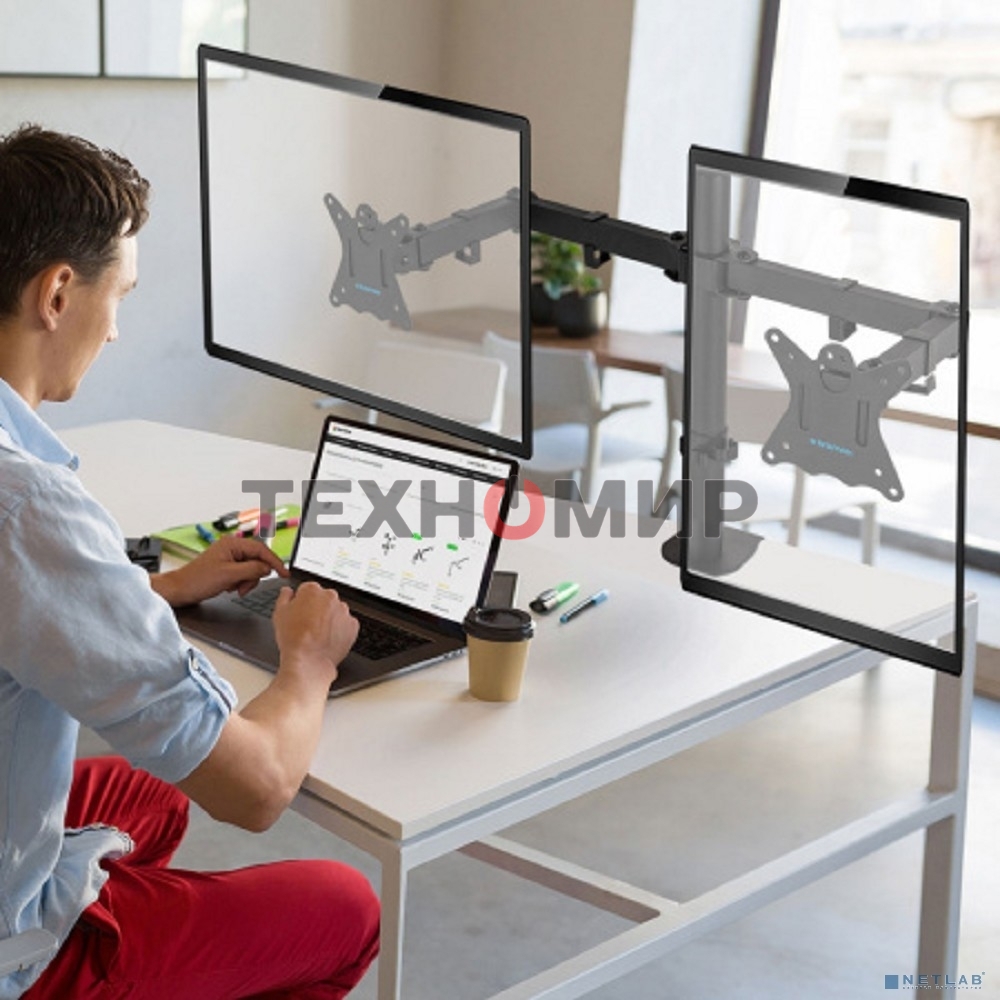 Кронштейн для монитора Kromax CASPER-508 черный 4 шт/уп. 10