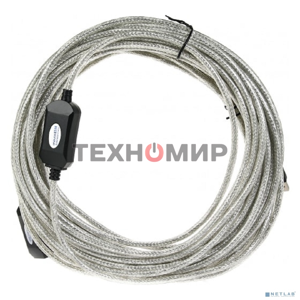 Кабель удлинитель Aopen активный ACU823-15M, USB2.0-repeater AM/AF 15м