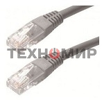 Коммутационный шнур ITK (патч-корд), cat.5e UTP, LSZH, 1м, серый