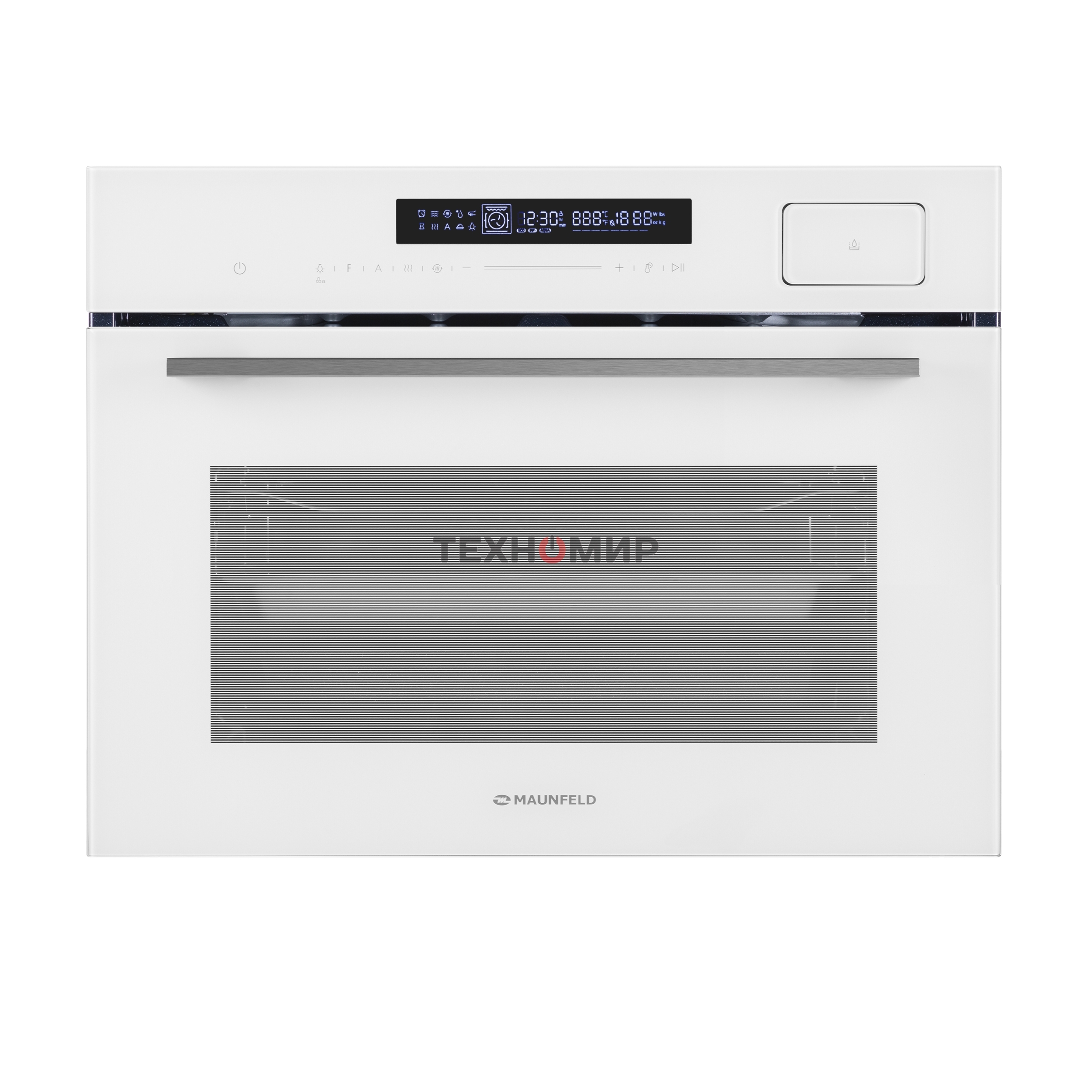 Духовой Шкаф электрический с паром Maunfeld MCMO5016STGW, 50л, дверца с 2 стеклами, белый