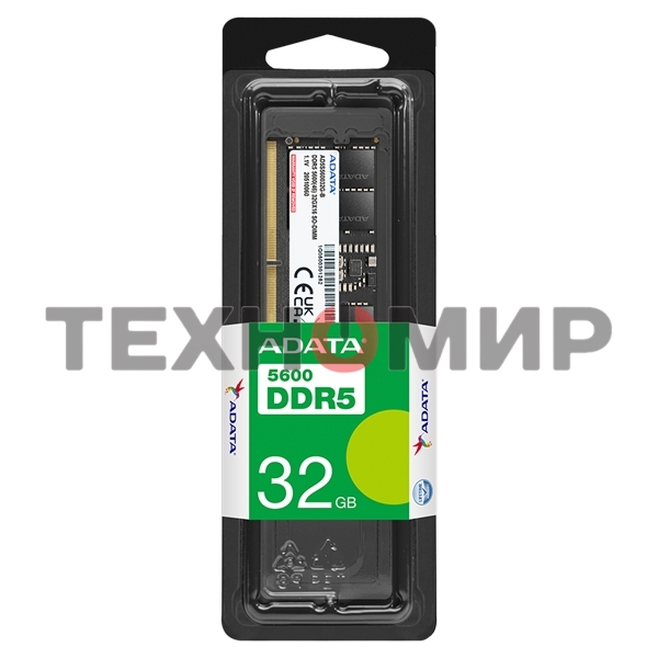 Оперативная память ADATA, DDR5, 32GB (1x32 GB), 5600 MHz, CL46, DIMM