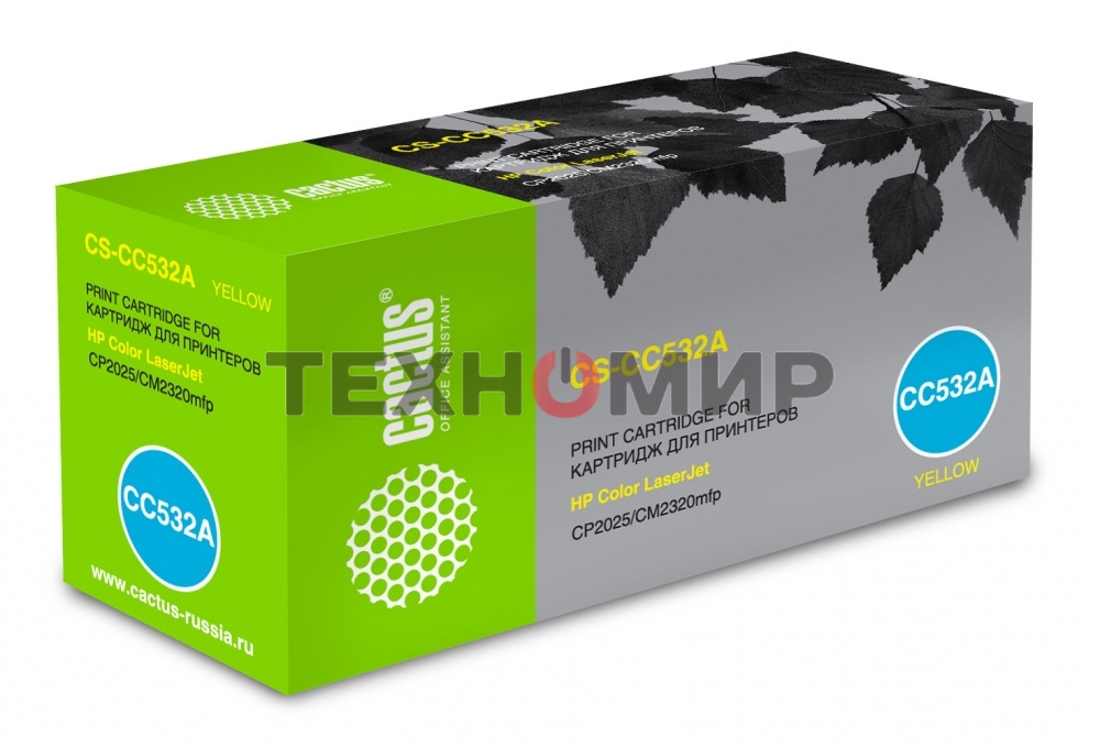 Картридж лазерный Cactus CS-CC532A желтый (2800 стр.) для HP Color LaserJet CP2025/CM2320mfp
