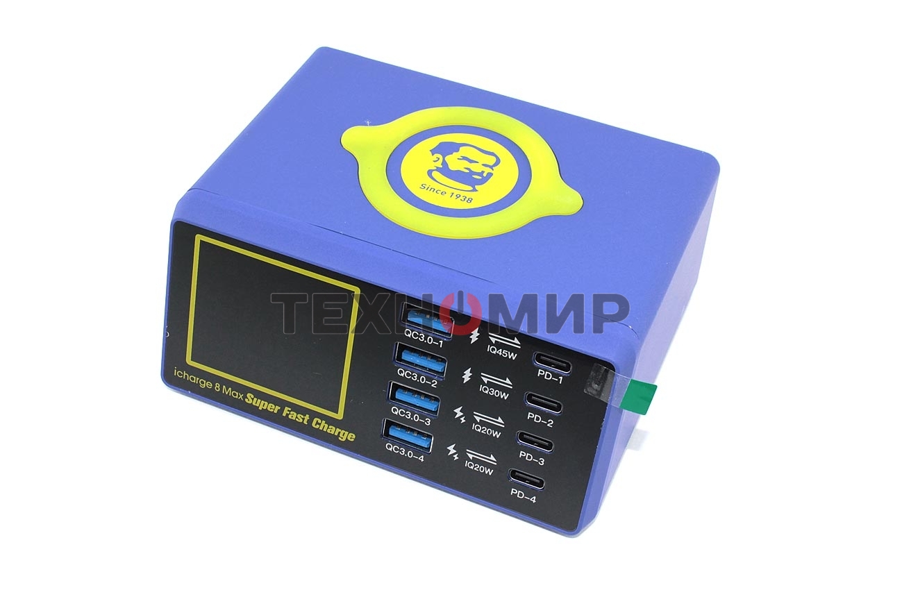 Сетевое зарядное устройство Mechanic ICharge 8 Max с индикацией потребления многопортовое