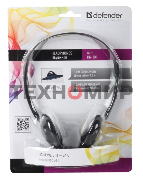 Нaушники Defender AURA 101 черный