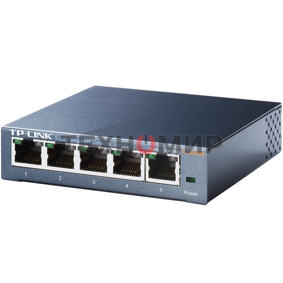 Коммутатор TP-Link SOHO TL-SG105 5-port Desktop Gigabit Switch, 5 10/100/1000M RJ45 ports, metal case