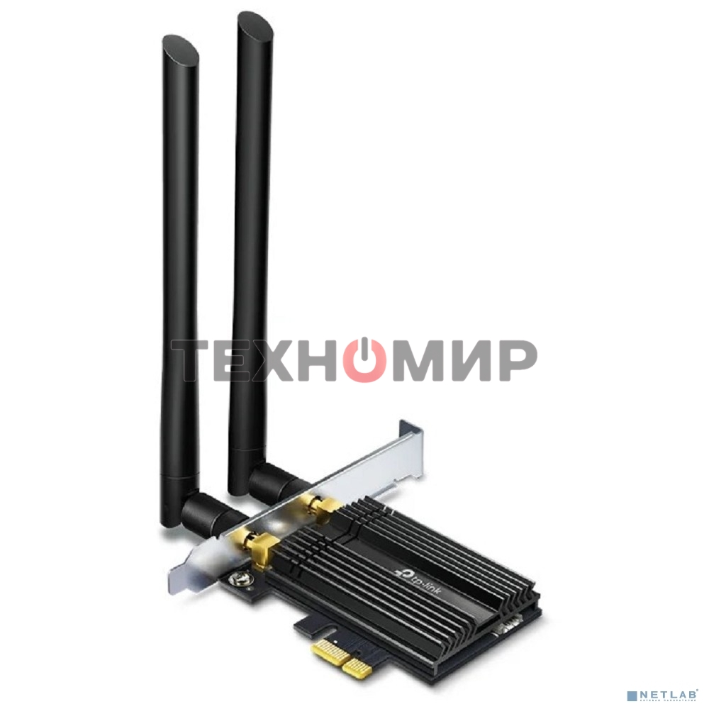 Адаптер 11AX 3000Mbps dual-band PCI-E adapter, 2402Mbps at 5G and 574Mbps at 2.4G, support Bluetooth 5.0, WPA2 encryption, two external Antennas.