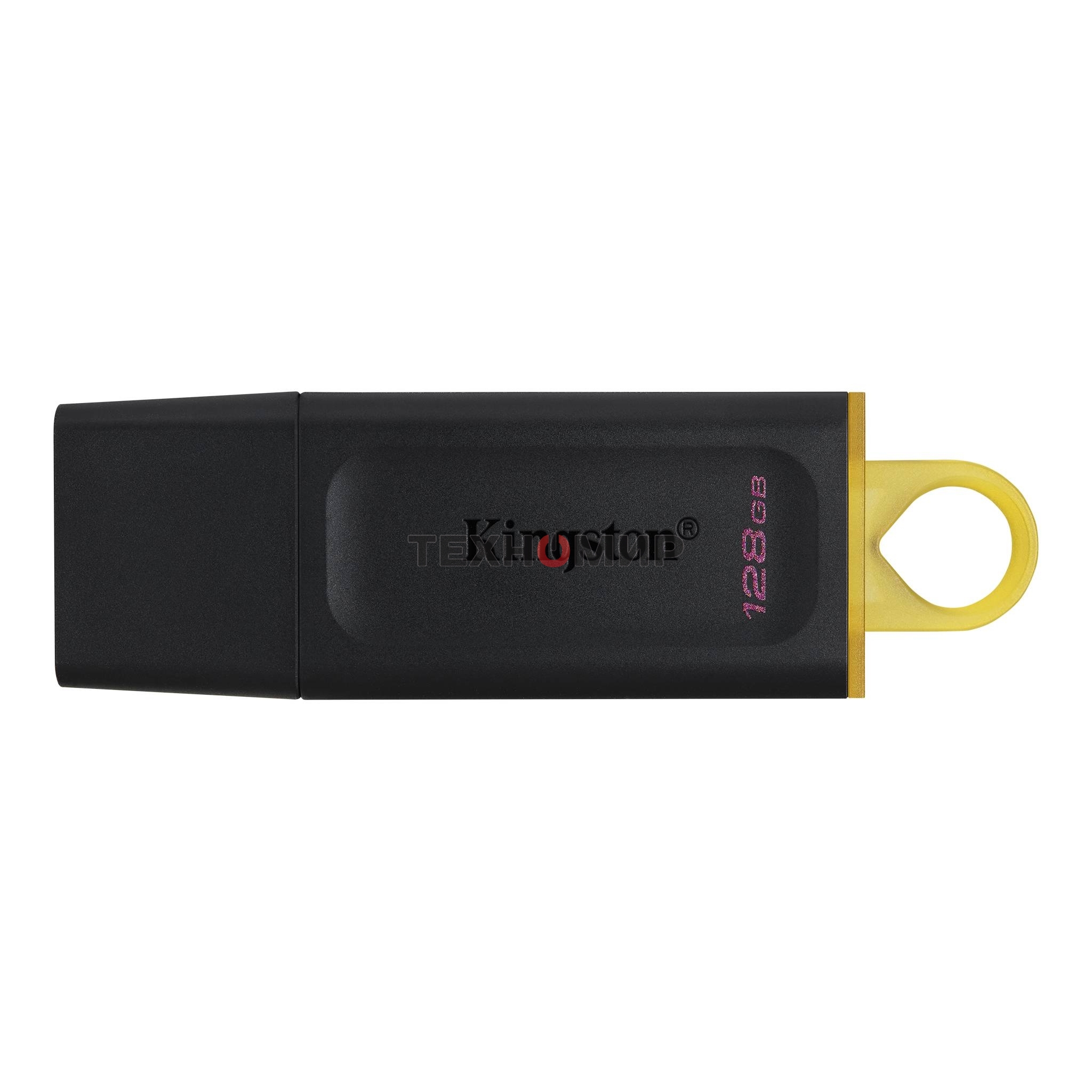 Флешка USB Kingston DataTraveler Exodia (DTX/128GB), 128Gb, USB 3.2 Gen 1, R/W 200/60, черный/желтый