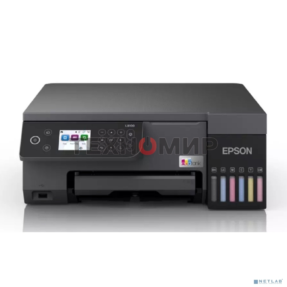 МФУ струйное Epson EcoTank L8100 (C11CK94***), A4, цветной, печ. до 8 стр/мин., 5760 x 1440 dpi (печ.), 1200x4800dpi (скан.), USB, Wi-Fi
