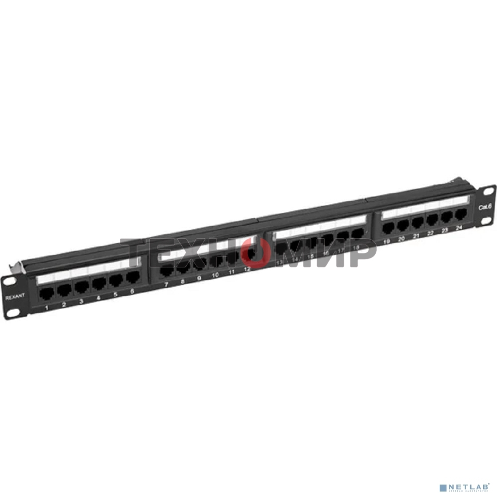 Панель коммутационная Rexant с кабельным органайзером 19