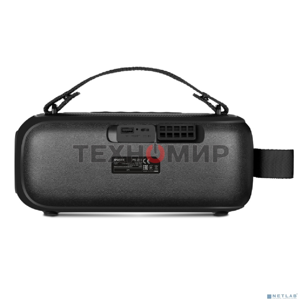 Колонка портативная Sven PS-255 черный 12W 1.0 BT 3600mAh (SV-022563)