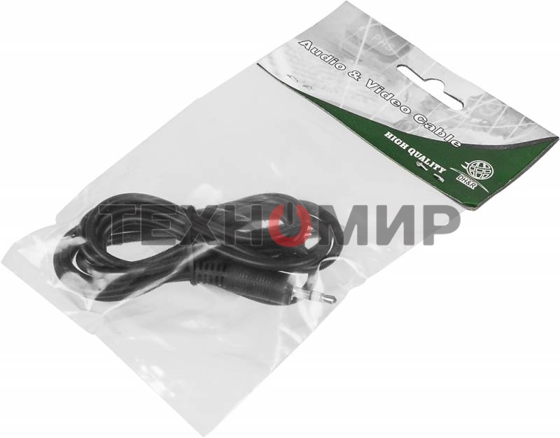 Кабель аудио 1.5м Jack/Jack 3.5мм Ningbo male/male, черный, JAAC002-1.5