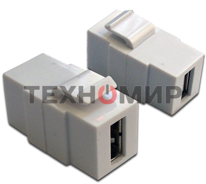 Модуль Keystone, USB 2.0, тип A, мама-мама, 180 градусов, белый