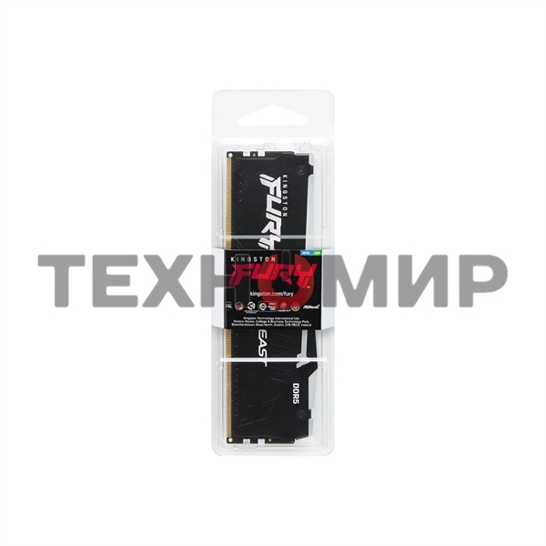 Оперативная память Kingston Fury Beast, DDR5, 32Gb (1x32Gb), 5200MHz, CL40, DIMM, с радиаторами, RGB, черный