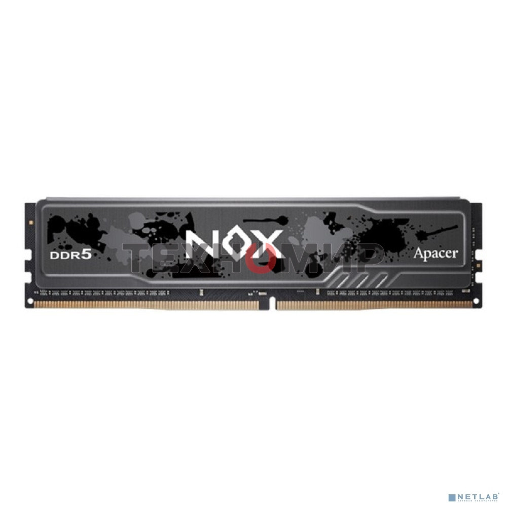 Оперативная память Apacer Nox, DDR5, 16GB (1x16 GB), 5600 MHz, CL40, DIMM, радиатор, серый, черный