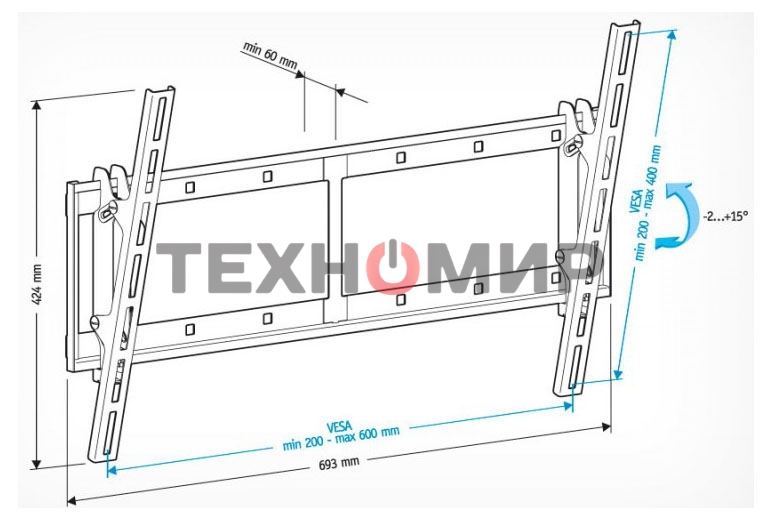 Кронштейн для телевизора Holder LCD-T6606 черный 42