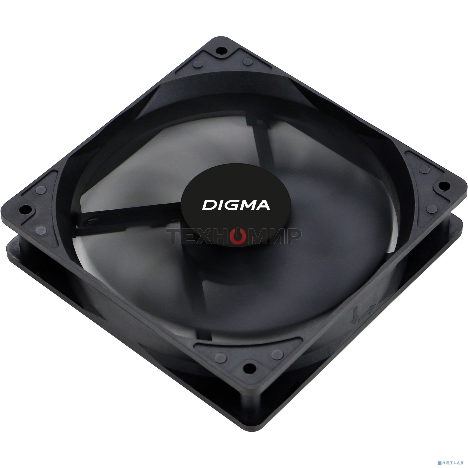 Вентилятор для корпуса Digma DFAN-120-9 черный, 120 мм, 1200 об/мин, 23 дБ, 4 pin