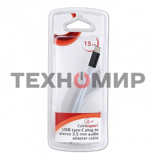 Переходник Cablexpert USB Type-C/Jack3.5 F+ Type-C F, черный, пакет (CCA-UC3.5F-02)