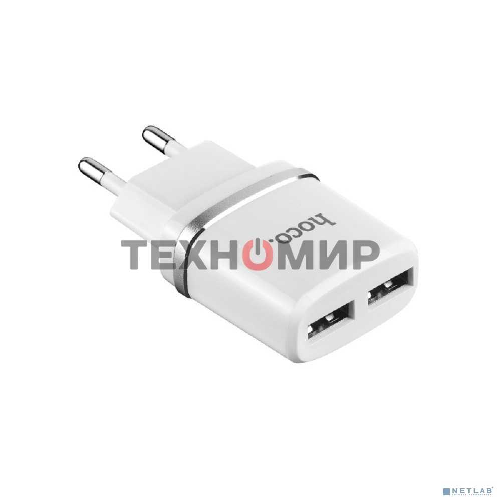 Сетевое зарядное устройство C12 Smart dual USB charger, белый