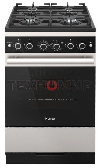Плита газовая Gefest 5500-02 0069 серебристый/черный, конфорок 4 шт, духовка 52 л, 50 см x 85 см x 58.5 см