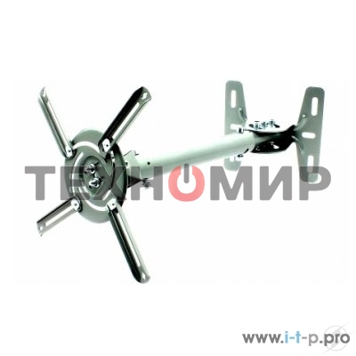 Кронштейн Wize WPB-W белый Потолочные, Макс. крепежное расстояние 260х260, макс. вес нагрузки 12 кг, Наклон,поворот °+/-15, расстояние от стены/потолка 43-64 см