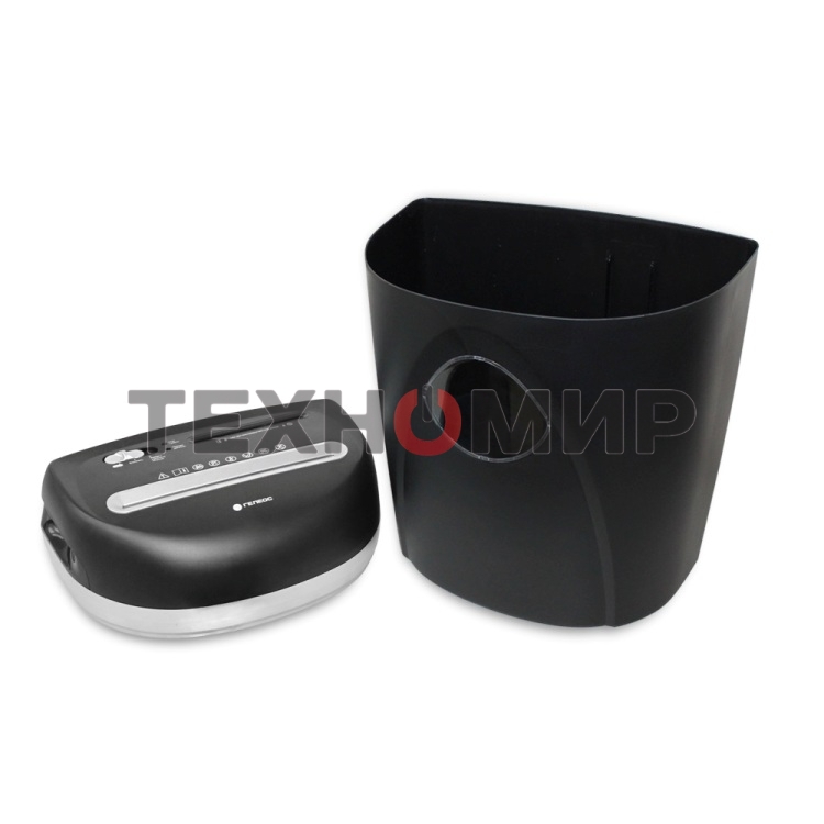 Шредер ГЕЛЕОС Уничтожитель документов УП23-4 DIN P-4 (4 ур-нь секр.), фрагмент 3,9х35мм, 14-16 лист (70г/м2), CD/пл.карты/скрепки/скобы, 23 л.