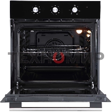 Духовой шкаф встраиваемый полноразмерный Evelux EO 620 B, 60 см, 8 режимов, 65л, черное стекло