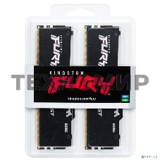 Оперативная память Kingston Fury Beast, DDR5, 32Gb (2x16 Gb), 6400 MHz, CL32, радиатор, RGB, черный