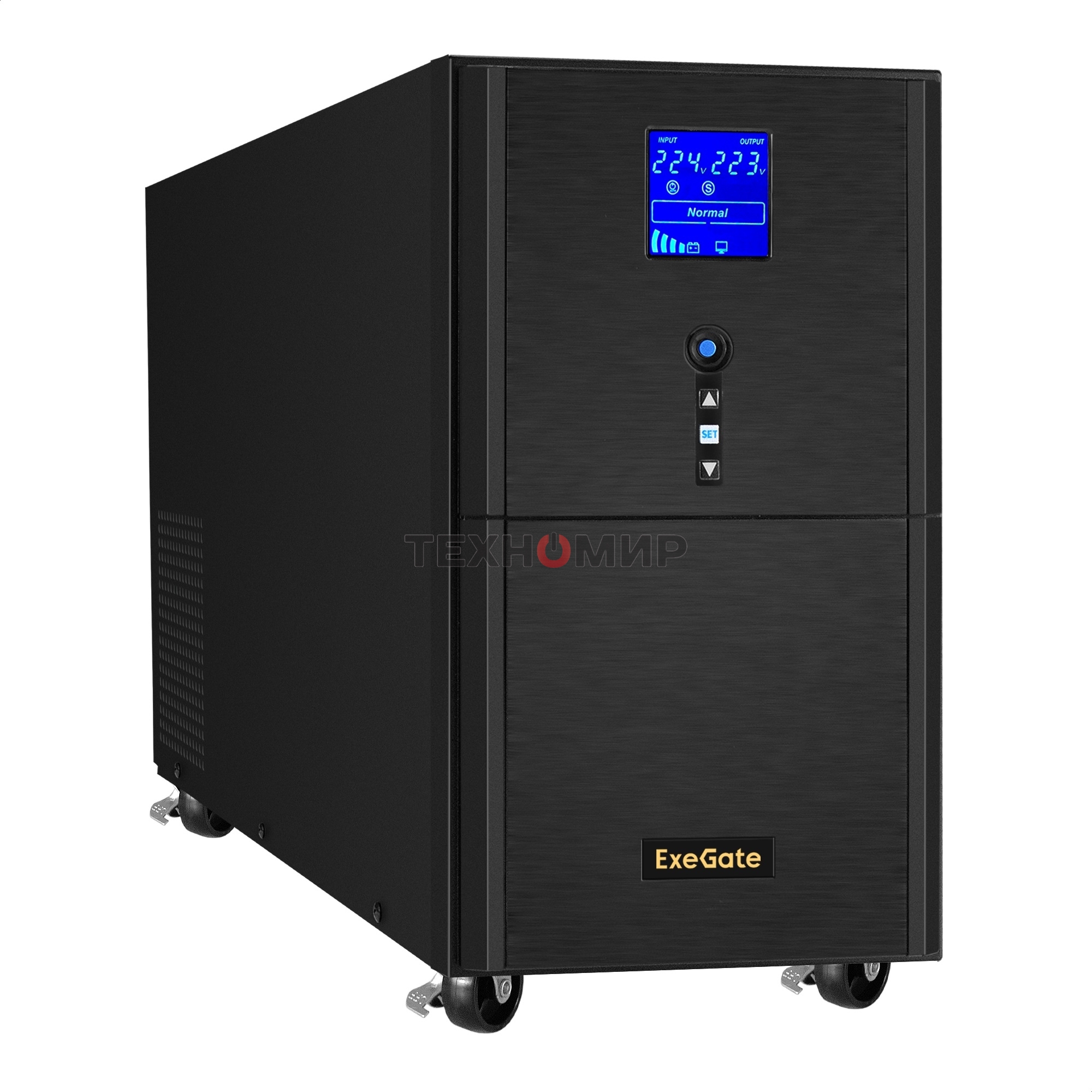 Источник бесперебойного питания (инвертор, синус, для котла) ExeGate SineTower SN-5000.LCD.AVR.2SH.1C13.T.RJ.USB 5000VA/4000W, чистая синусоида, LCD дисплей, AVR, 2*Schuko+1*C13+1*ternimal, RJ45/11, USB, линейно-интерактивный, черный