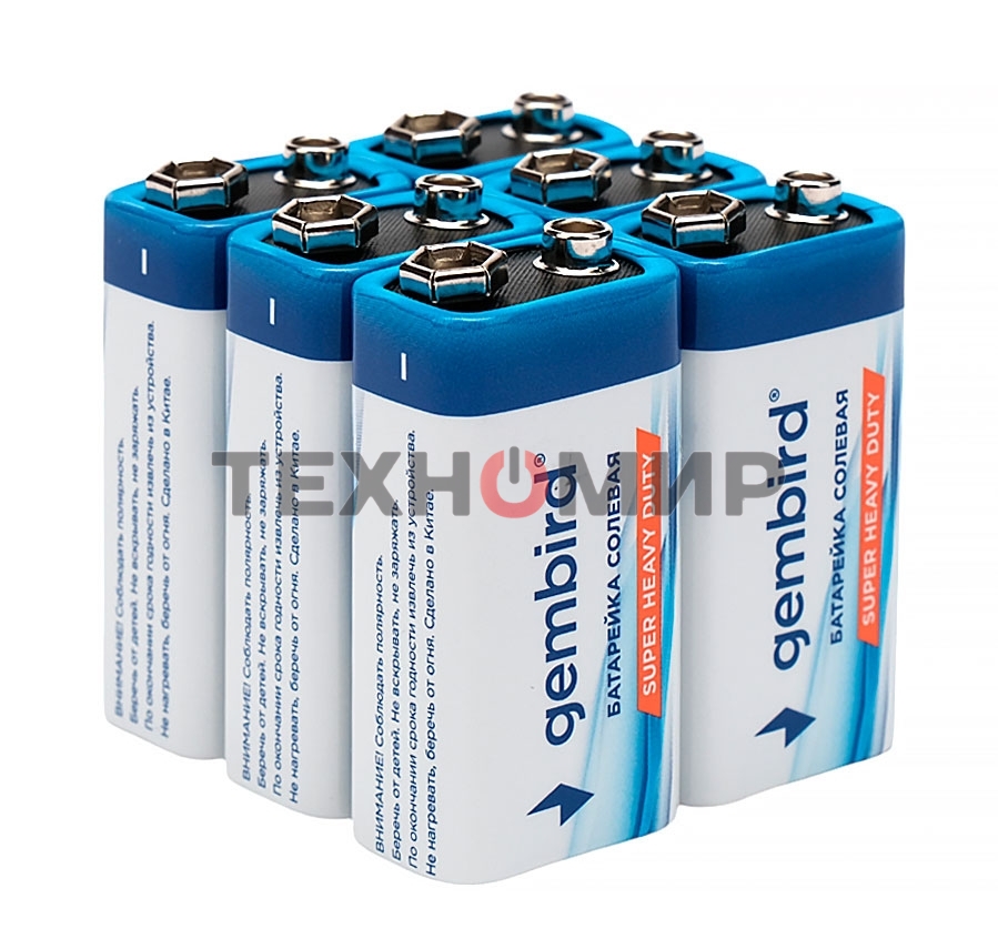 Батарейки солевые Gembird Gb-6F22-6B, тип Крона(6F22), 6шт, коробка