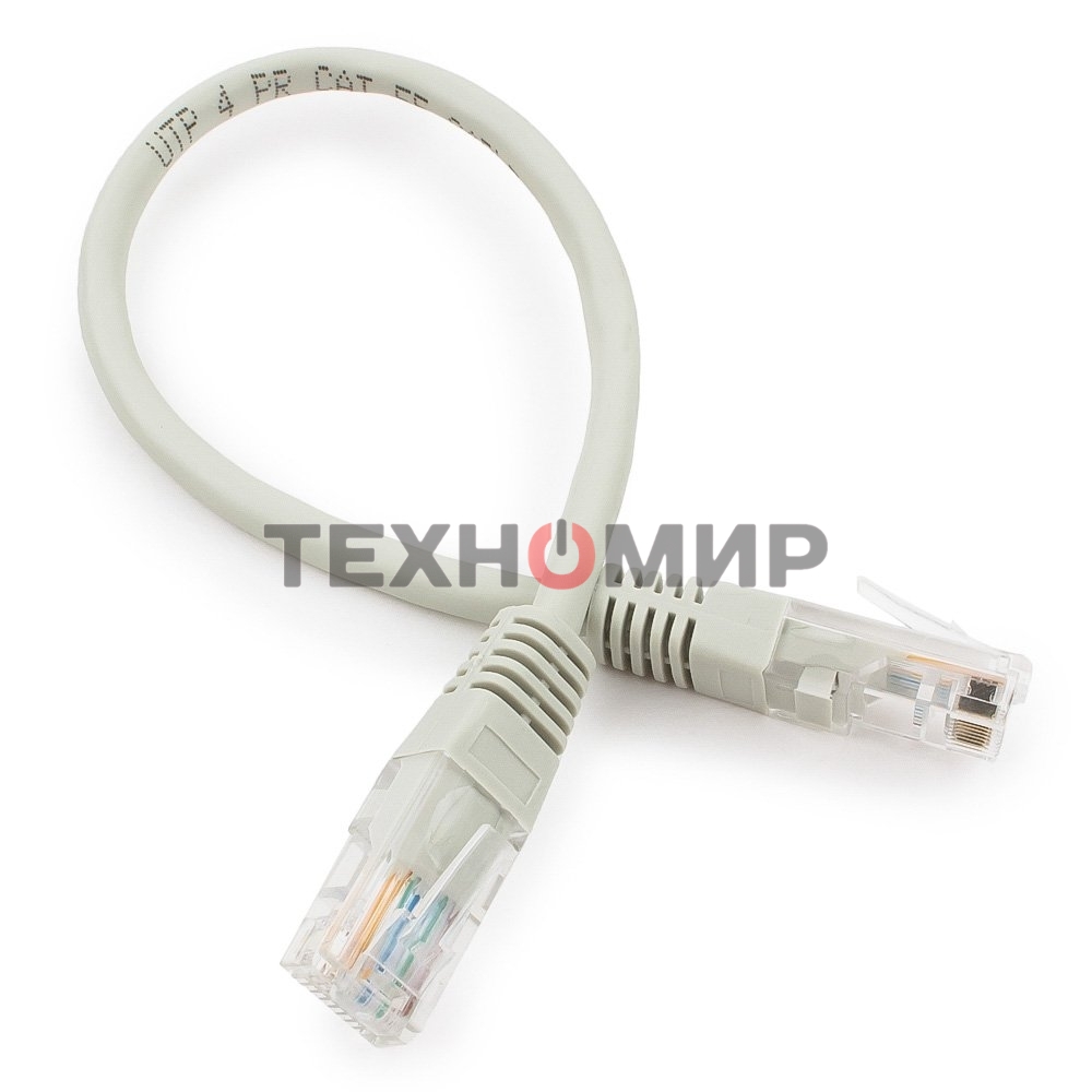 Патч-корд медный UTP Cablexpert PP10-0.25M cat.5, 0.25м, литой, многожильный, серый